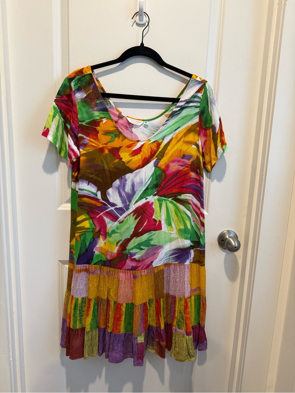 Jams World 50 Years Tropical Print Tiered Tunic Dress Size M